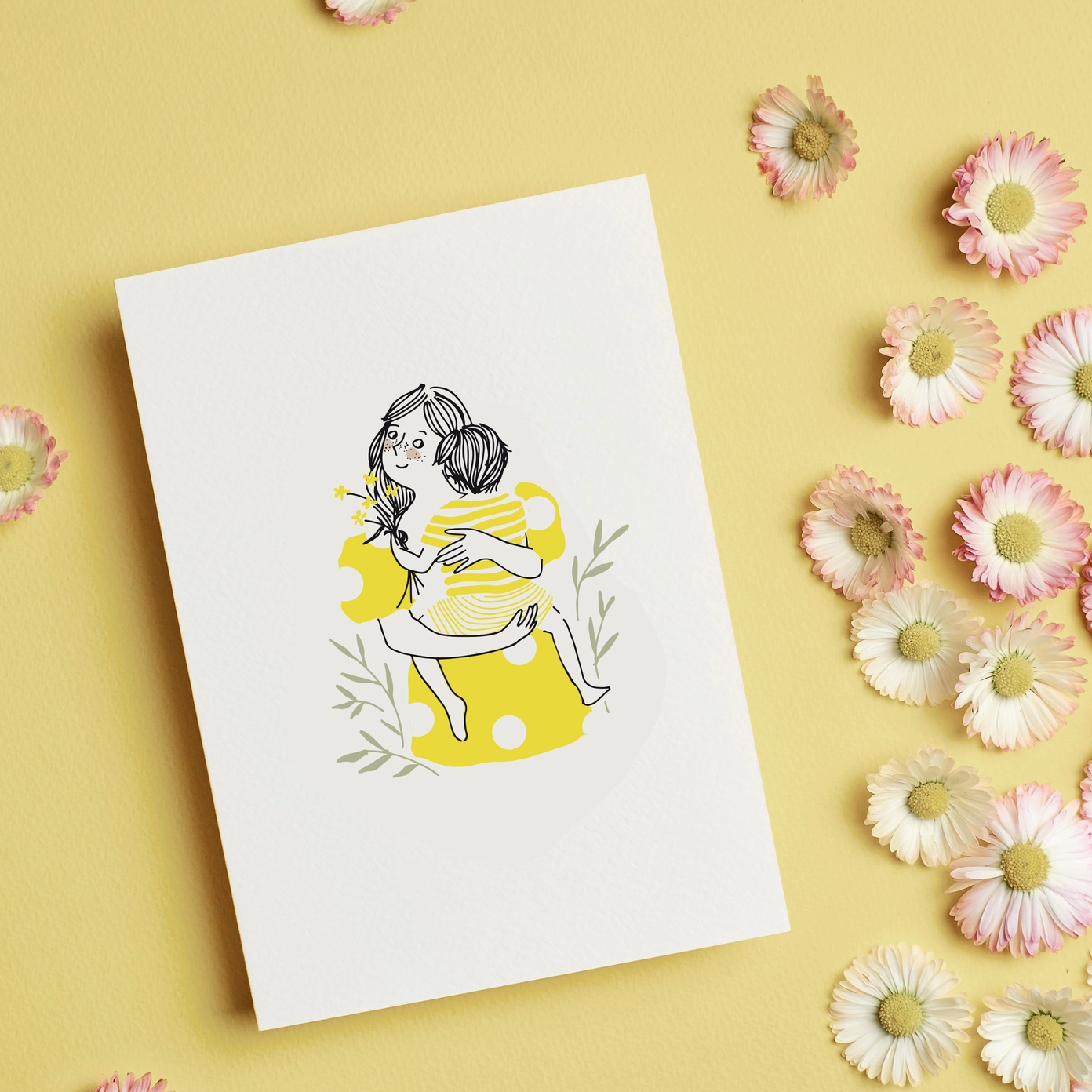 Carte - Calin maman et garçon