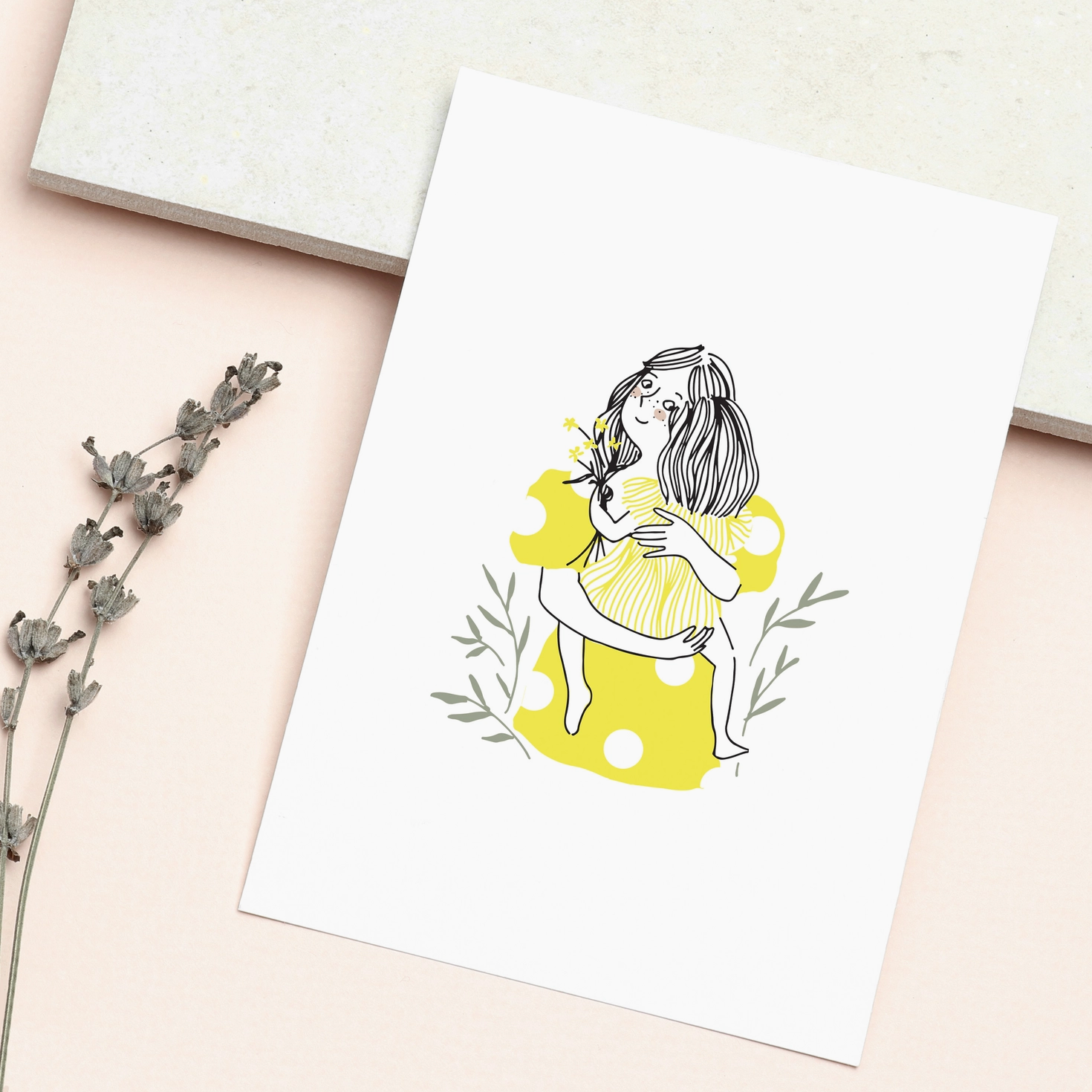 Carte - Calin maman et fille