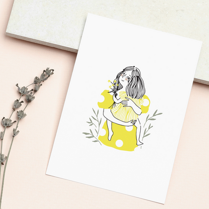 Carte - Calin maman et fille