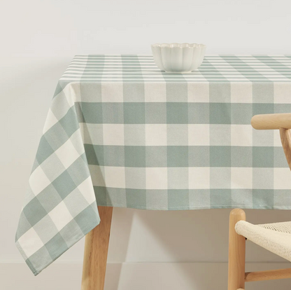 Nappe à carreaux bleu anti-tâches - 140 x 250cm