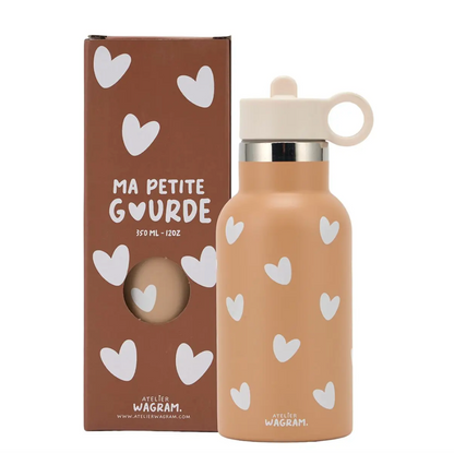 Gourde acier inoxydable coeurs - Nougat