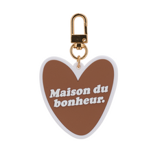 Porte-clés marron - Maison du bonheur