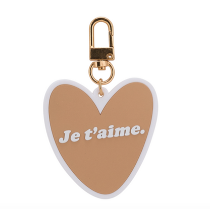 Porte-clés beige - Je t'aime