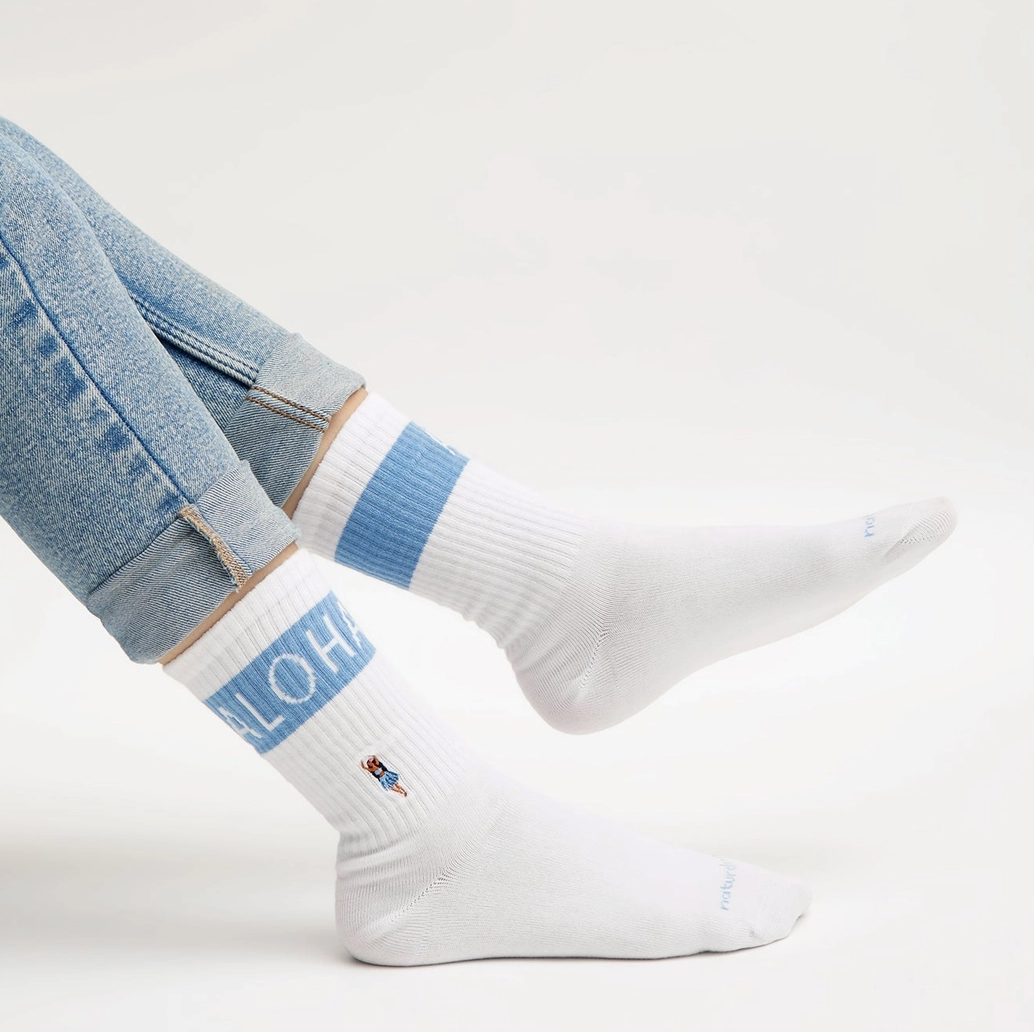 Chaussettes homme bleu et blanc - Aloha