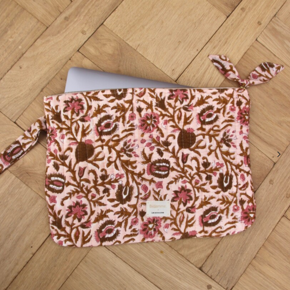 Pochette ordinateur 13' - Mina rose poudré