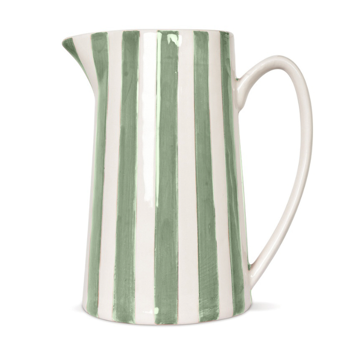 Pichet rayé matcha et blanc - GM