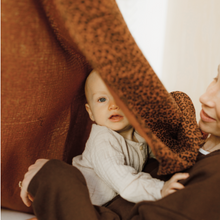 Lange/petit foulard gaze de coton - Léopard marron