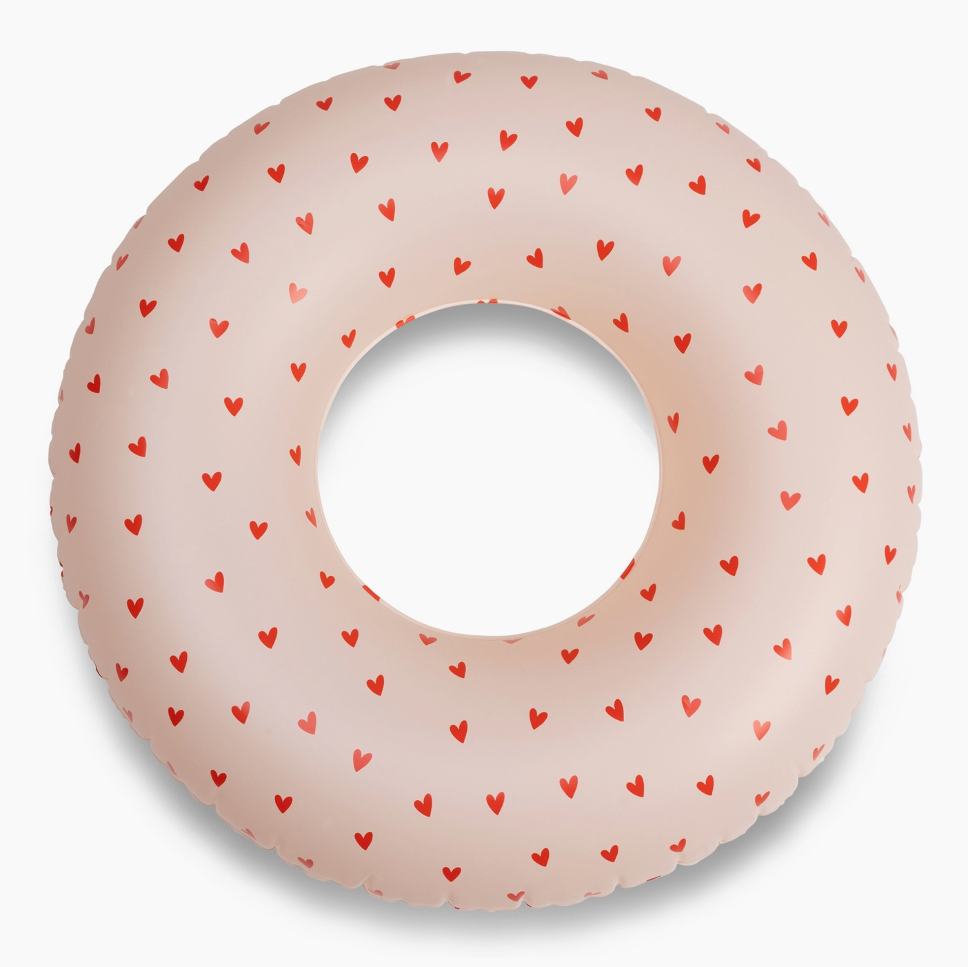 Bouée 65 cm Ø - Rose / coeurs rouges