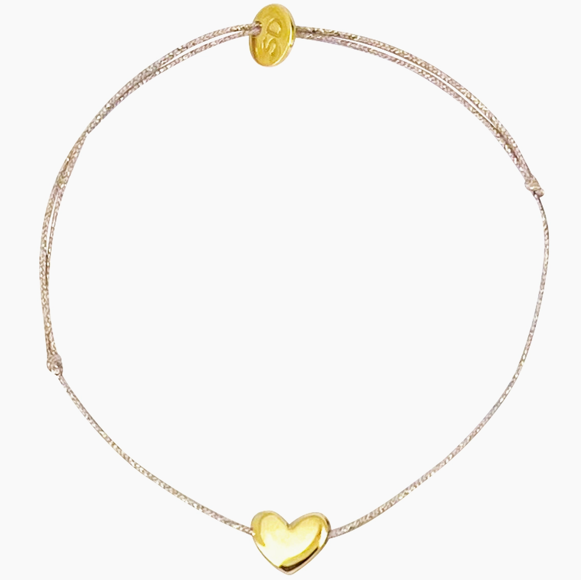 Bracelet fil lurex - Coeur doré