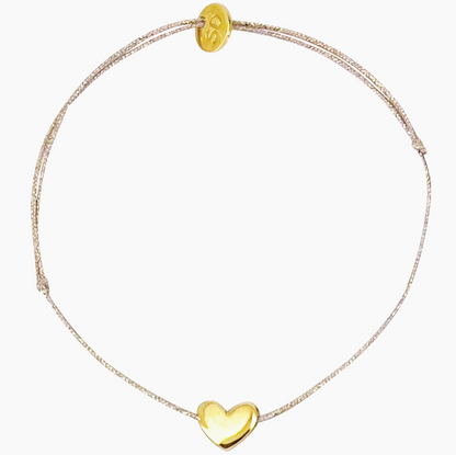 Bracelet fil lurex - Coeur doré