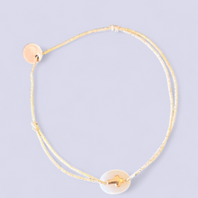 Bracelet fil lurex - Croix Opale Rose