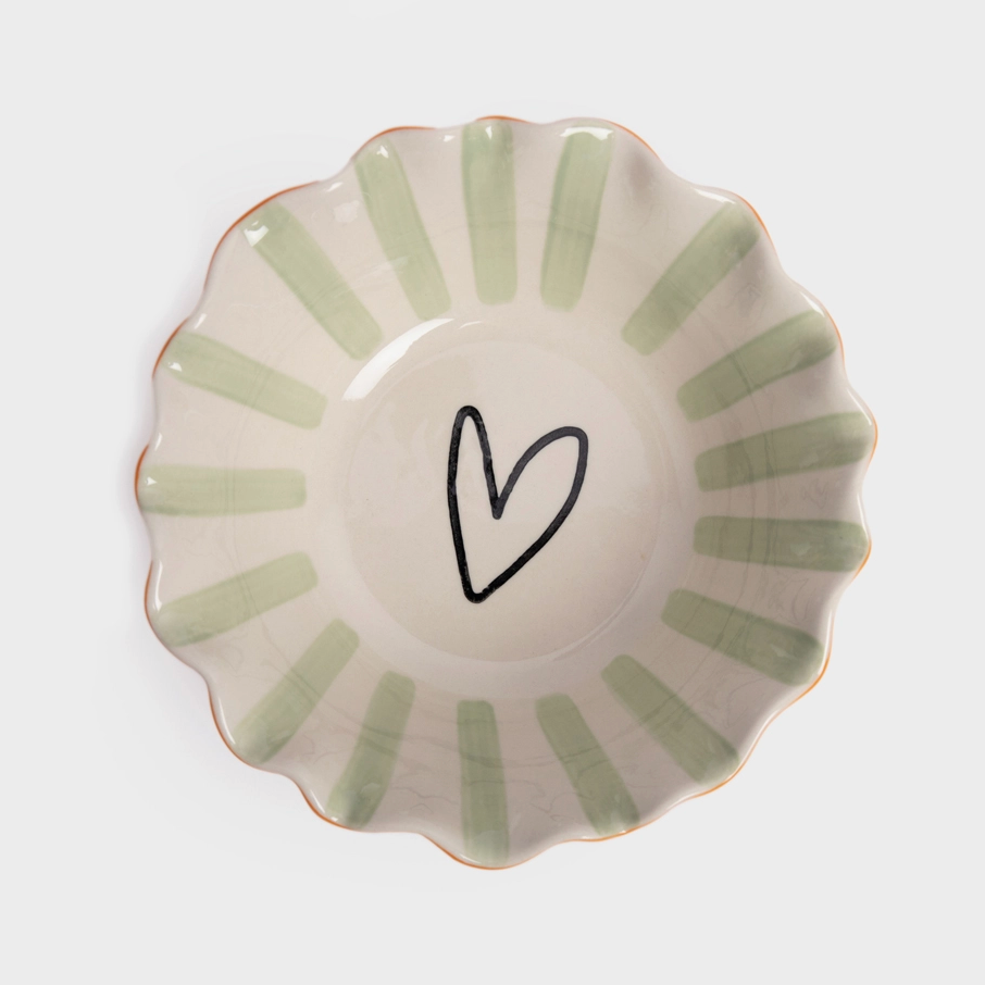 Bol ondulé rayé - Coeur