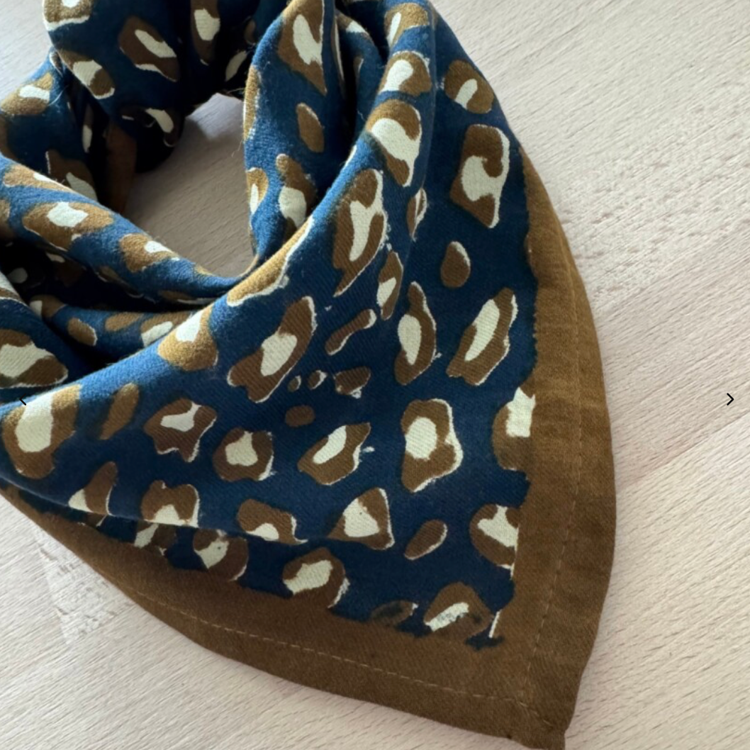 Petit foulard – Leopard Navy