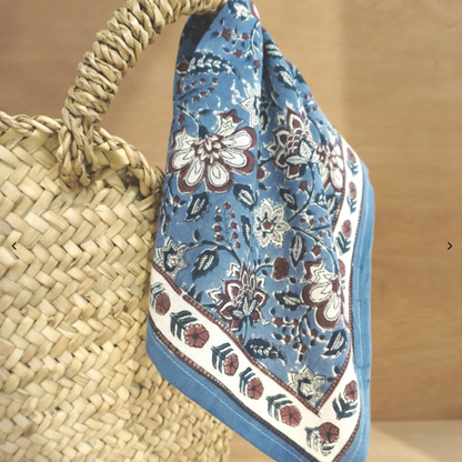 Petit foulard – Manon Bleu orage