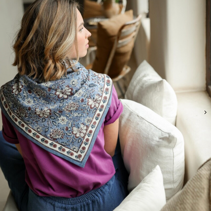 Foulard - Manon Bleu orage