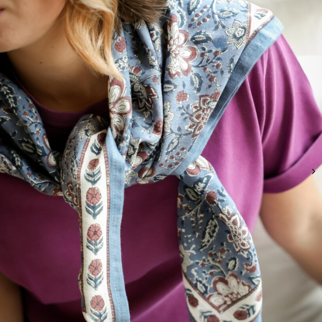 Foulard - Manon Bleu orage