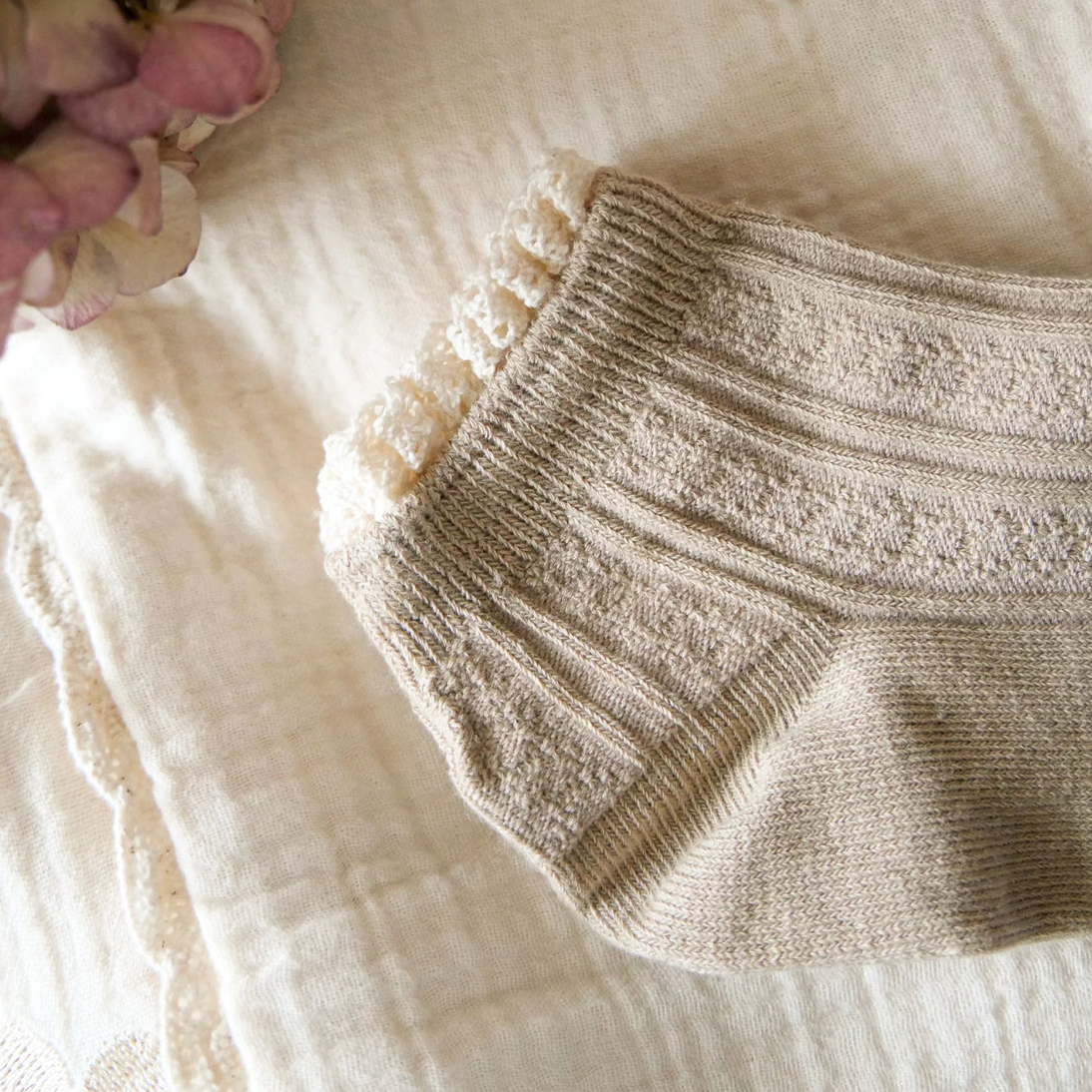 Chaussettes basses - Macramé beige