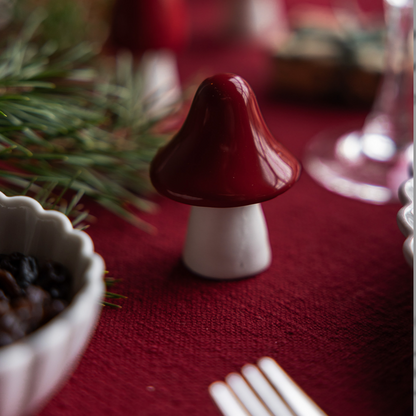 Champignon large pointu en céramique à poser - Rouge