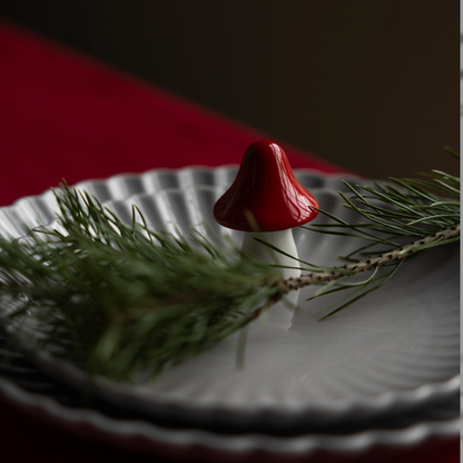 Champignon large pointu en céramique à poser - Rouge