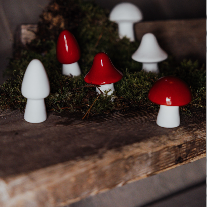 Champignon haut pointu en céramique à poser - Rouge