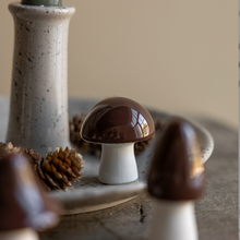 Champignon rond en céramique à poser - Marron