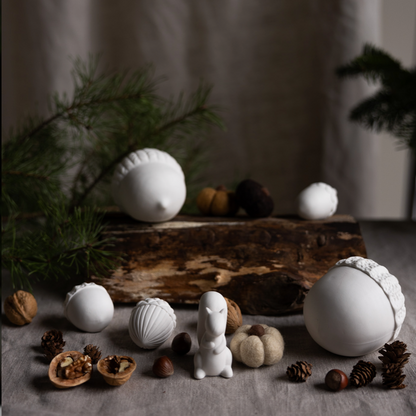 Ecureuil blanc céramique à poser