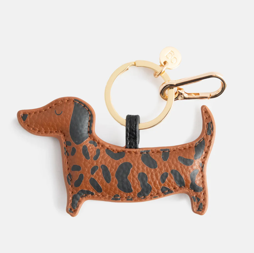 Porte-clés - Chien saucisse léopard
