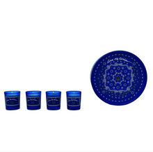Coffret de 4 bougies bandana bleu - Parfum "Figue"