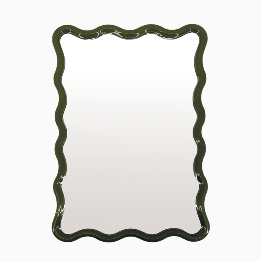 Miroir rectangle ondulé - Kaki