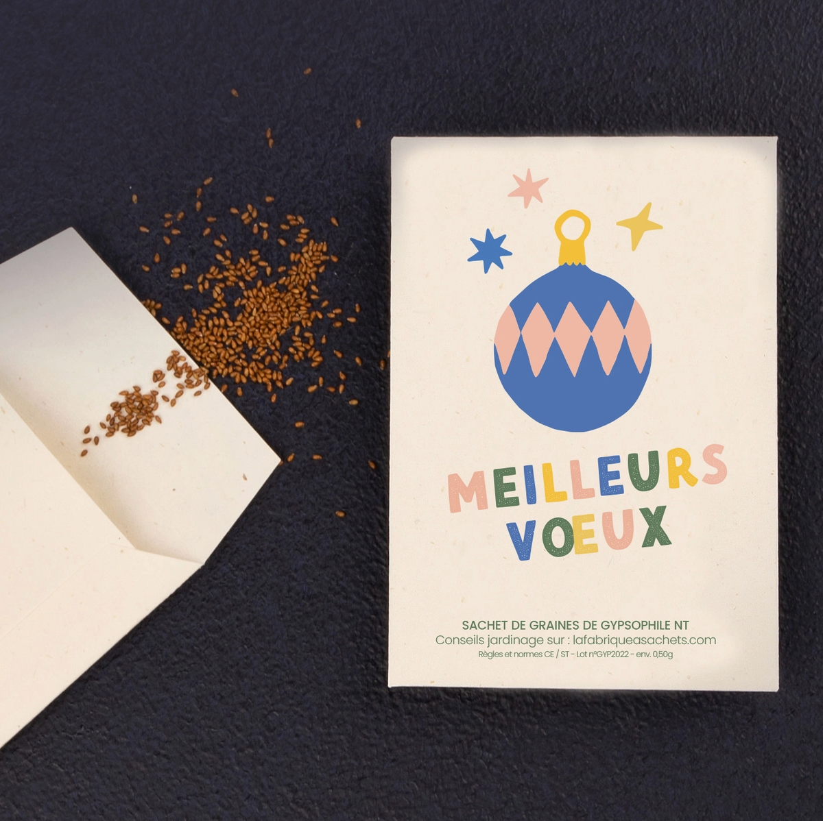 Sachet de graines - Meilleurs voeux boule de Noël