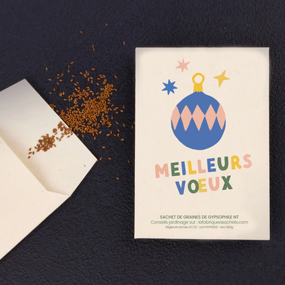 Sachet de graines - Meilleurs voeux boule de Noël