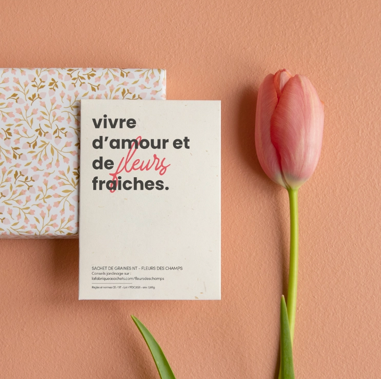 Sachet de graines - Vivre d'amour et de fleurs fraiches