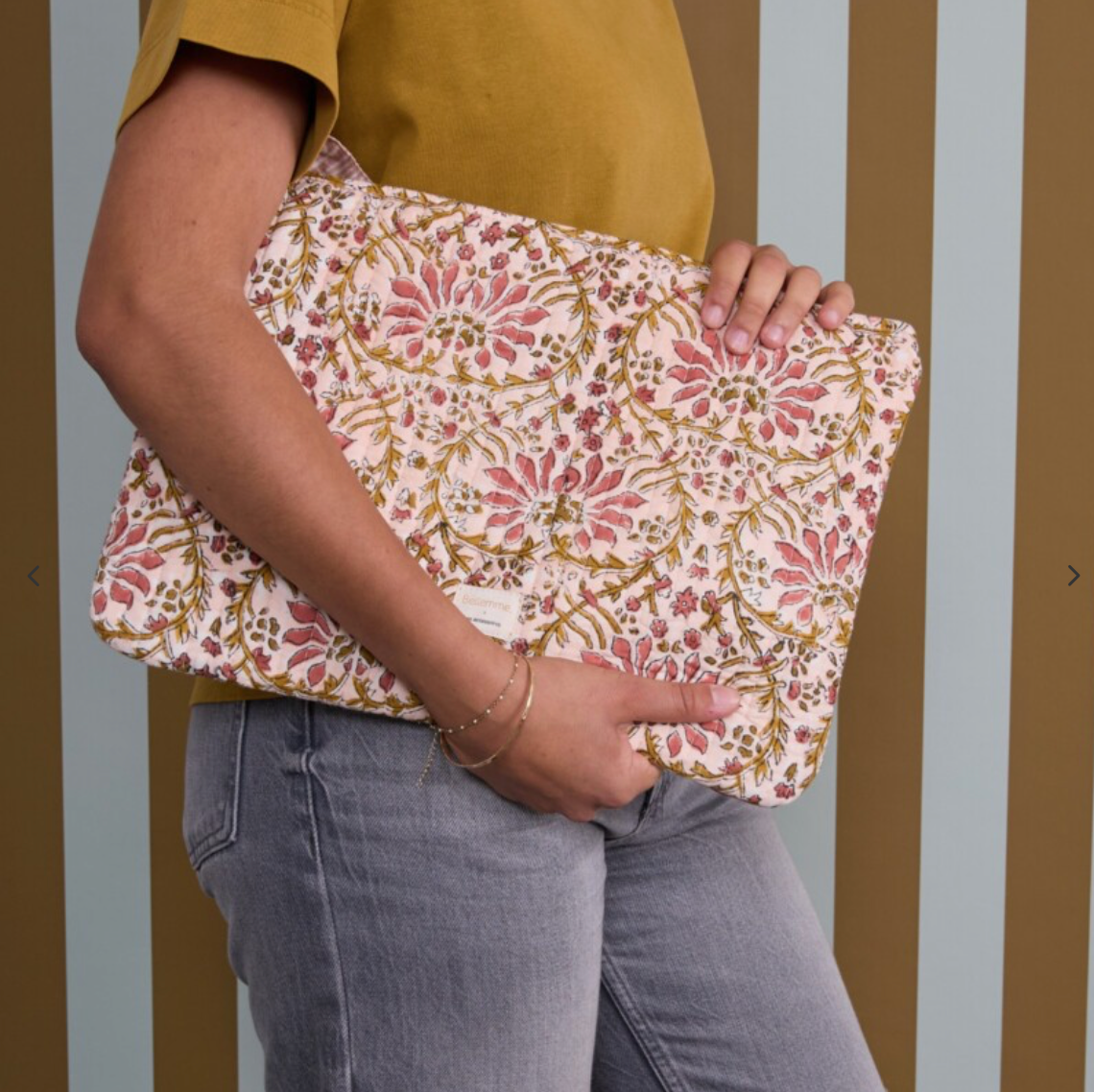 Pochette ordinateur 15' - Palmyre Rose poudré
