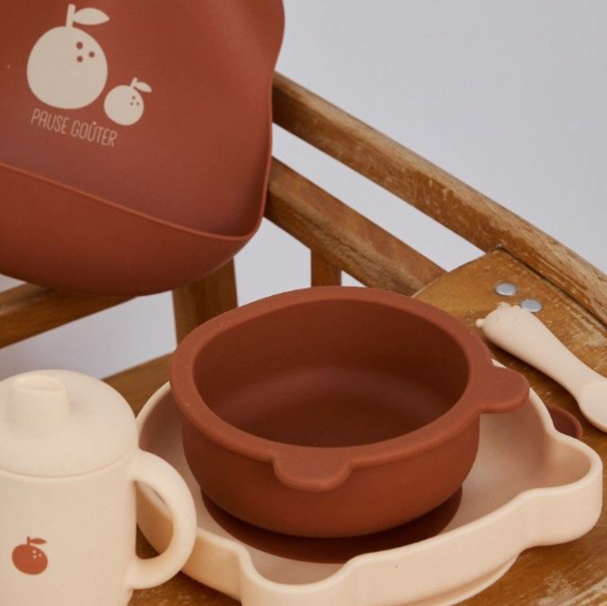Set de vaisselle silicone - Ourson