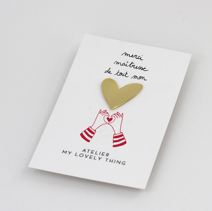 Pin's - Merci maîtresse de tout mon coeur