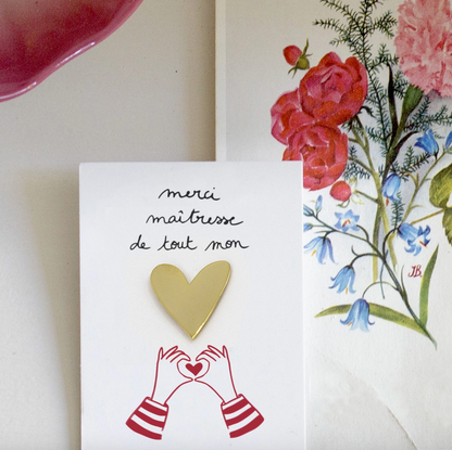 Pin's - Merci maîtresse de tout mon coeur