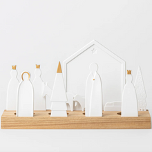 Crèche bougeoir socle bois - MM