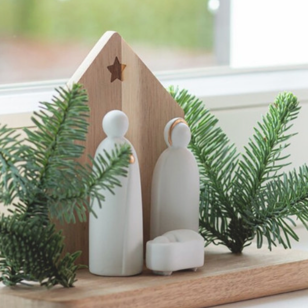 Crèche de Noël - Socle en bois