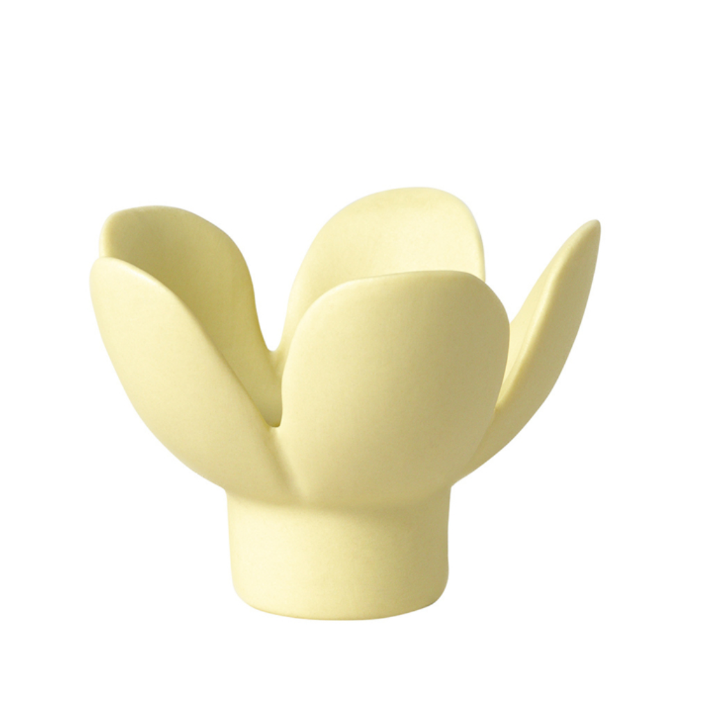 Bougeoir fleur - Jaune