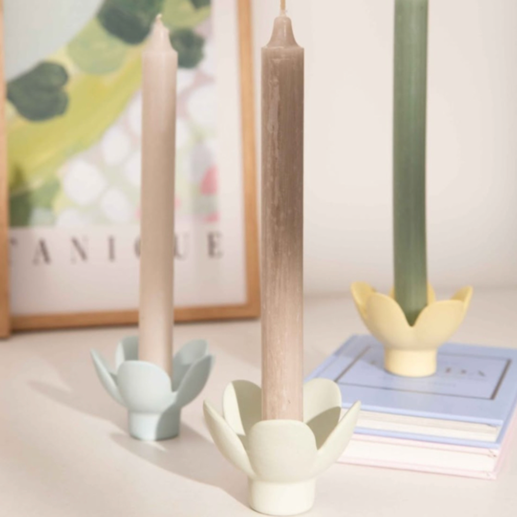 Bougeoir fleur - Jaune