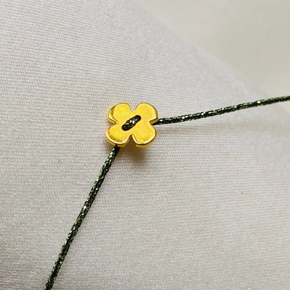 Bracelet fil lurex - Trèfle vert