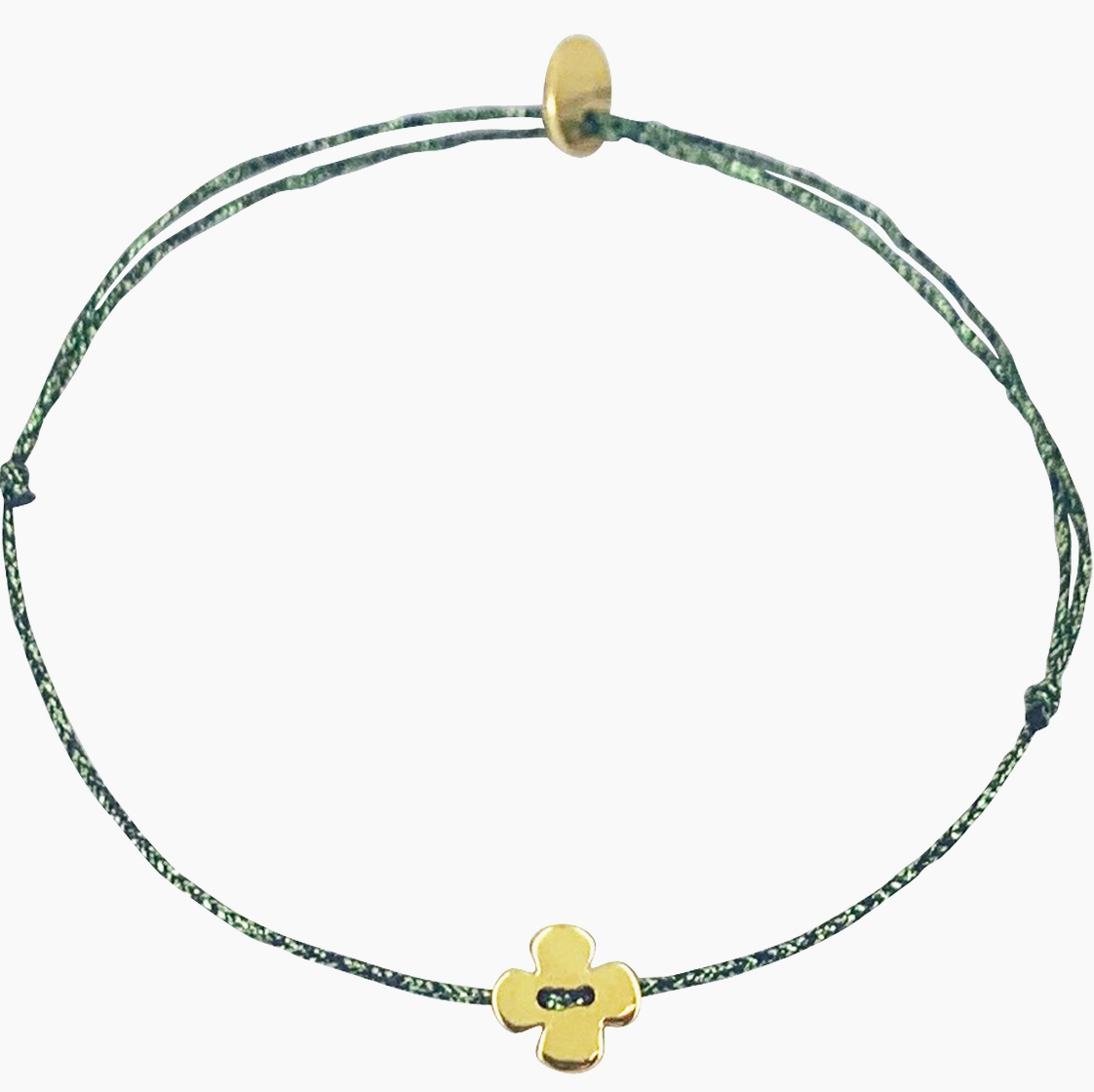 Bracelet fil lurex - Trèfle vert