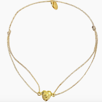 Bracelet fil lurex - Amour coeur