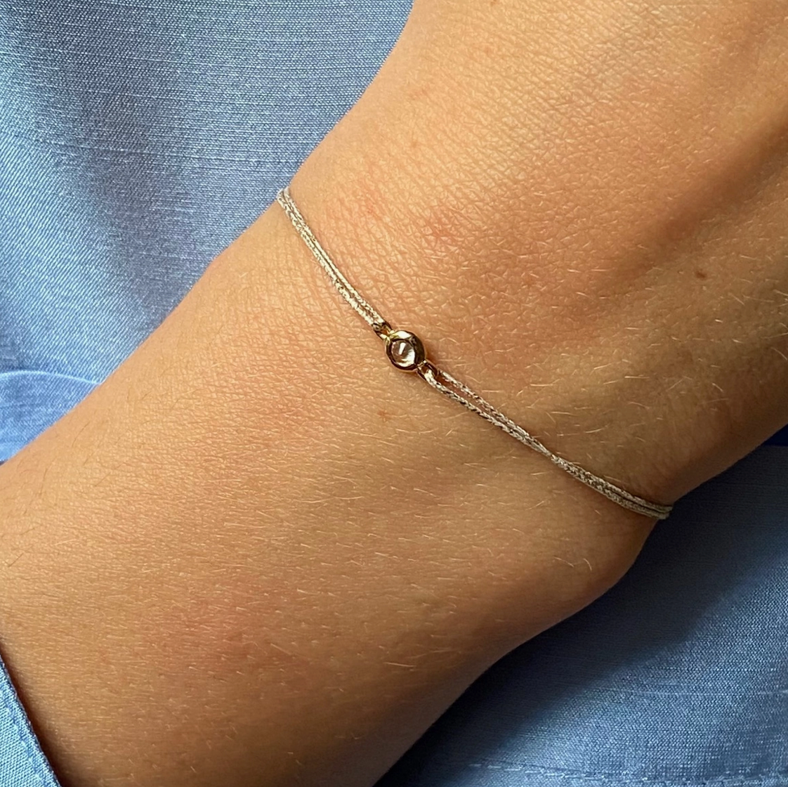 Bracelet fil lurex - Zyrco zirconium