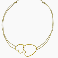 Bracelet fil lurex - Aimée coeurs entrelacés
