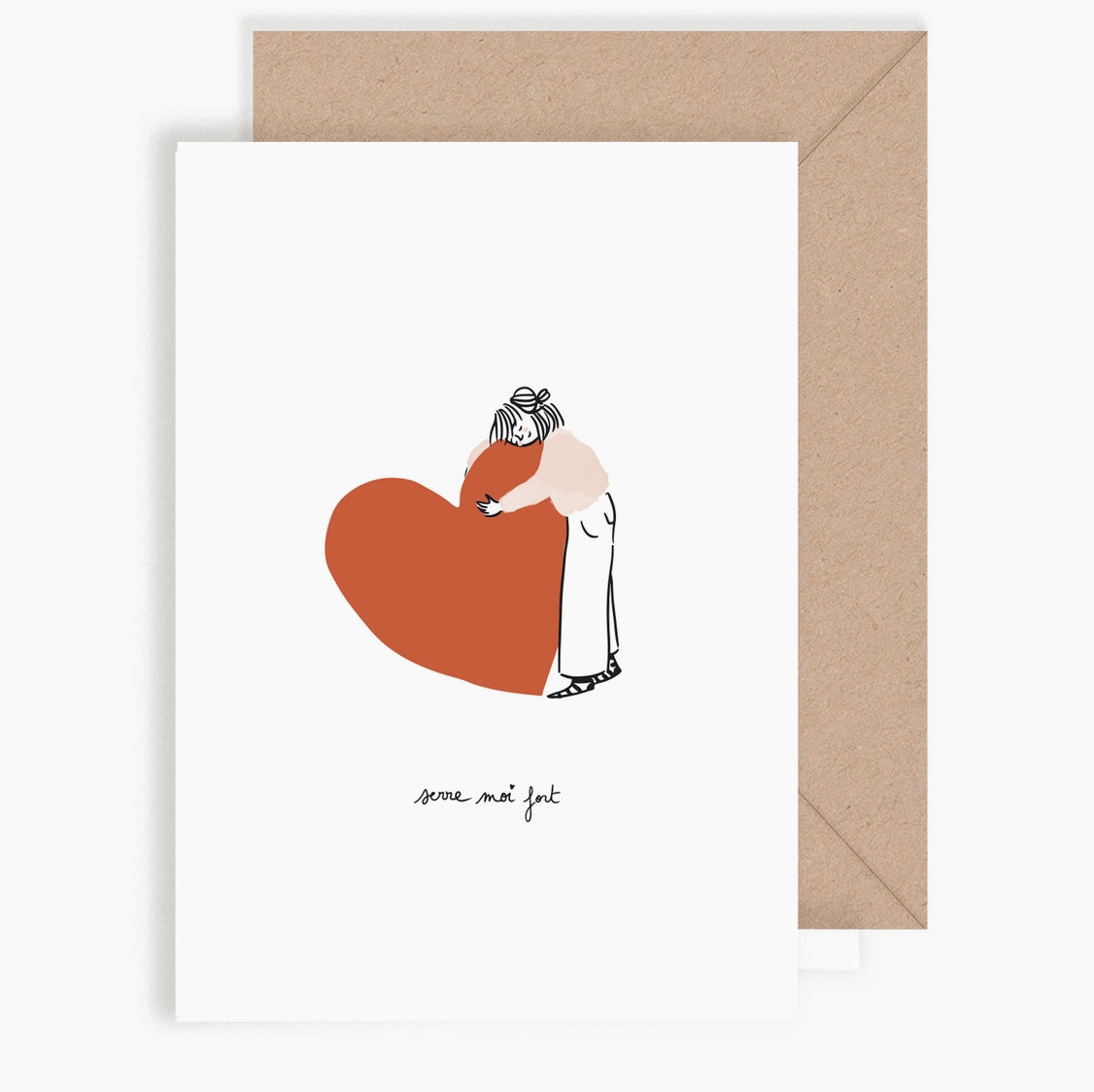 Carte - Coeur serre-moi fort