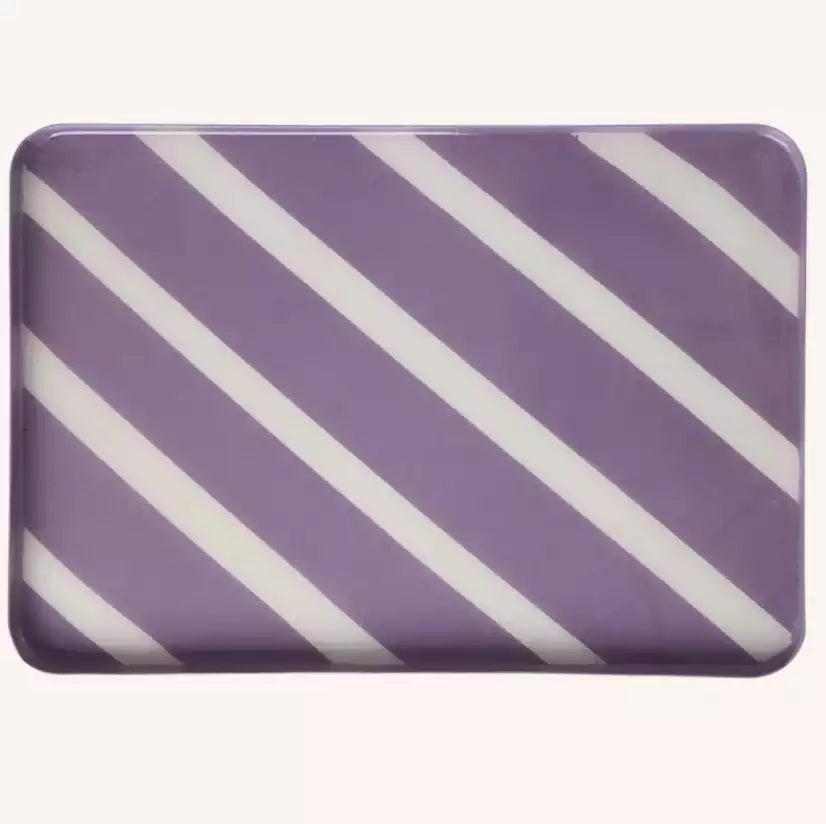 Plateau rayé - Violet et blanc