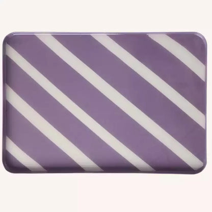 Plateau rayé - Violet et blanc