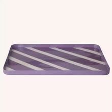 Plateau rayé - Violet et blanc