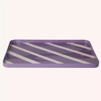 Plateau rayé - Violet et blanc